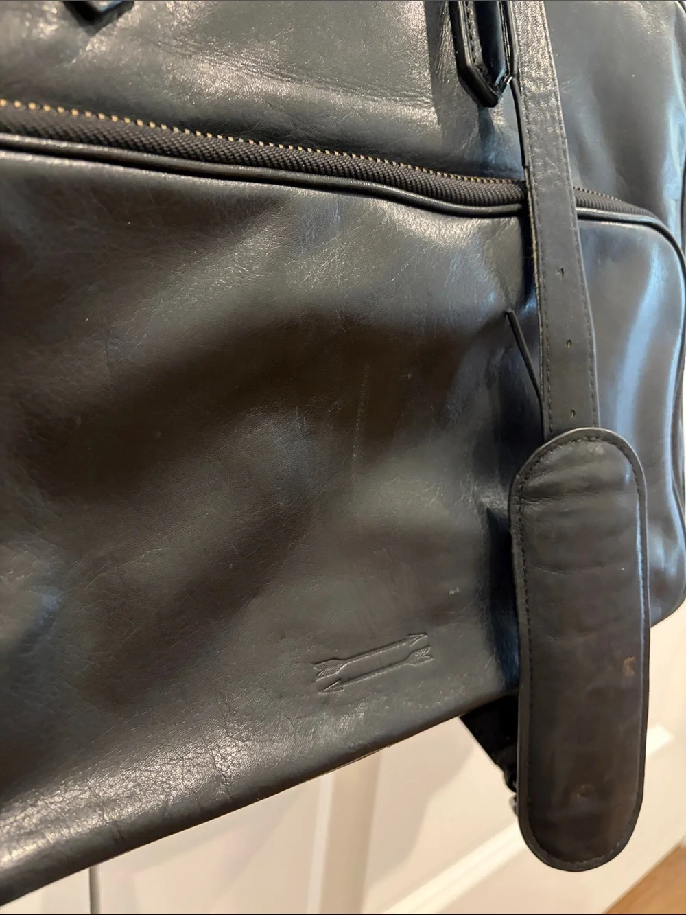 Ben Minkoff Black Leather Briefcase with Removable Shoulder Strap